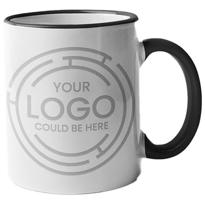 White Porcelain Mug - Colored Handle and Inner 11 oz