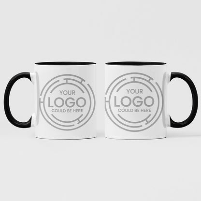 White Porcelain Mug - Colored Handle and Inner 11 oz